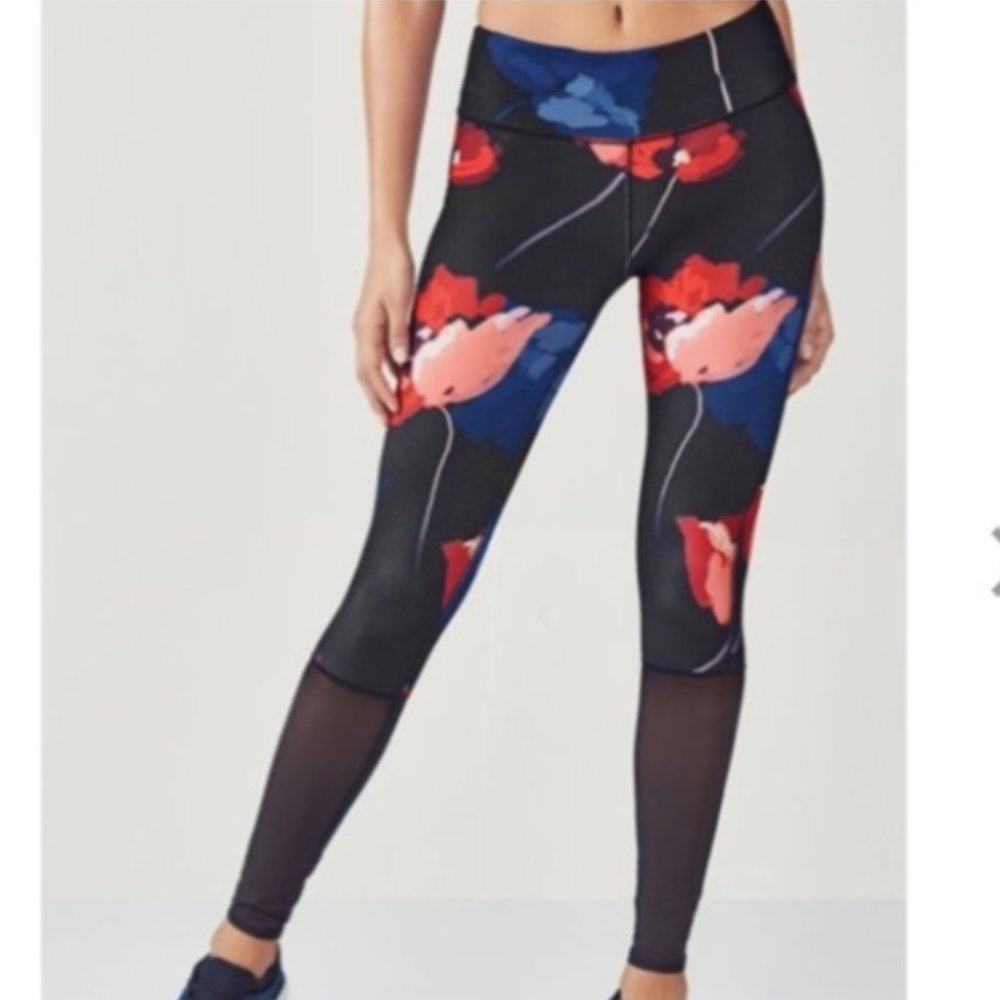Fabletics Phillipa Legging Floral/Mesh Size Medium